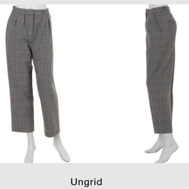 Ungrid(アングリッド)の美品＊ungrid アングリッド チェックタック ワイドパンツ レディースのパンツ(カジュアルパンツ)の商品写真