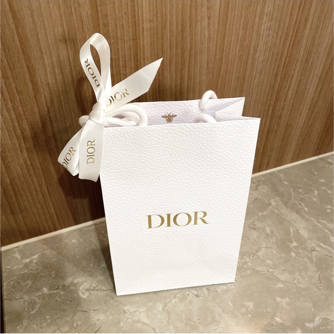 Christian Dior(クリスチャンディオール)のディオール ショッパー ショップ袋 紙袋 限定 ロゴ 蜂マーク リボン付き レディースのバッグ(ショップ袋)の商品写真