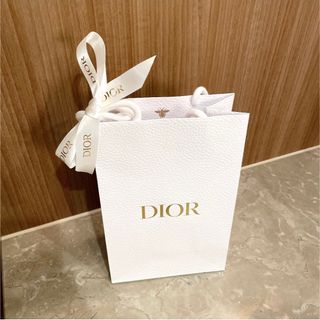 クリスチャンディオール(Christian Dior)のディオール ショッパー ショップ袋 紙袋 限定 ロゴ 蜂マーク リボン付き(ショップ袋)