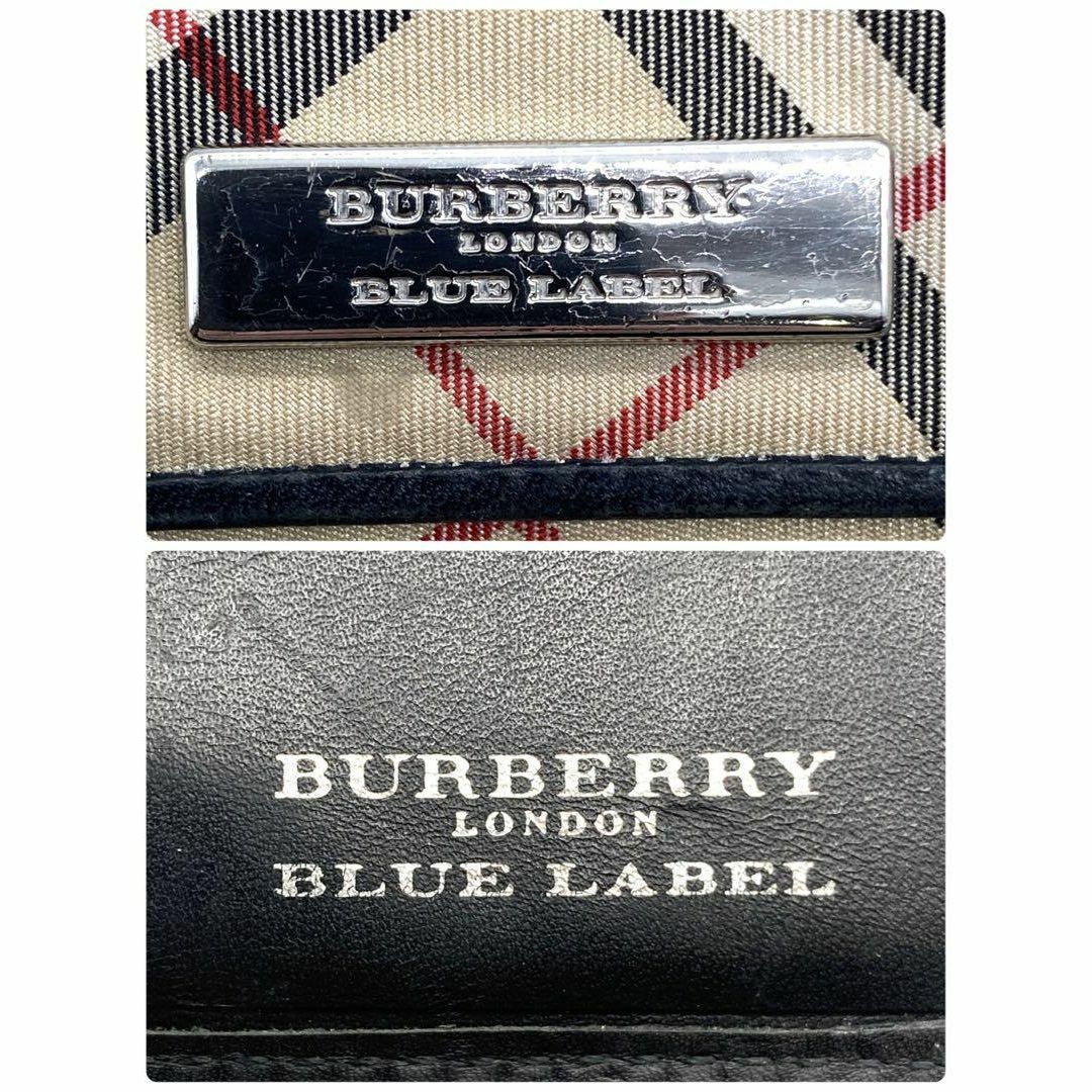 BURBERRY BLUE LABEL(バーバリーブルーレーベル)のBURBERRY BLUELABEL がま口　財布　二つ折り　ノバチェック レディースのファッション小物(財布)の商品写真