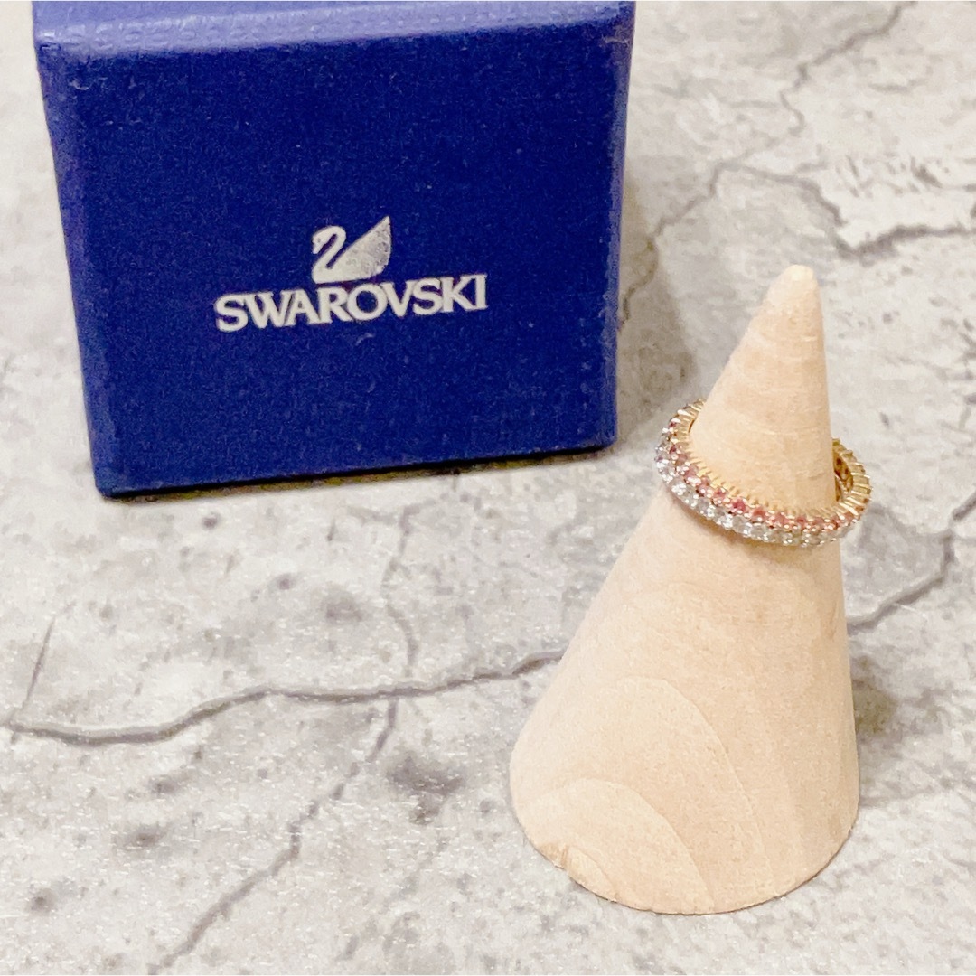 SWAROVSKI(スワロフスキー)の美品 Swarovski Vittore リング シルバー ピンクゴールド 3号 レディースのアクセサリー(リング(指輪))の商品写真