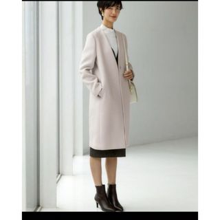 ユナイテッドアローズグリーンレーベルリラクシング(UNITED ARROWS green label relaxing)の美品グリーンレーベル　ノーラペルコート34(ロングコート)