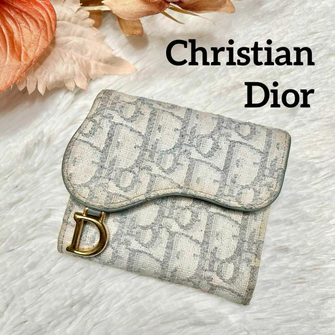 Christian Dior(クリスチャンディオール)の【希少】　Christian Dior ディオール　トロッター　折り財布　サドル レディースのファッション小物(財布)の商品写真