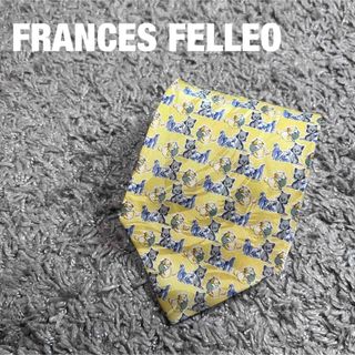 メンズ　ネクタイ　FRANCES FELLEO シルク　猫　撥水加工(ネクタイ)