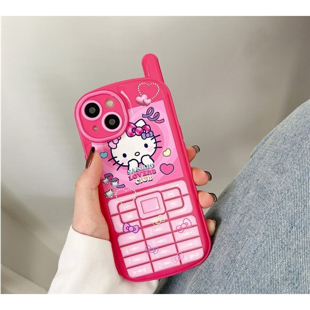 ハローキティ - iPhone13.14 キティちゃんレトロiPhoneケースの ハローキティ - iPhone13.14 キティちゃんレトロiPhoneケースの