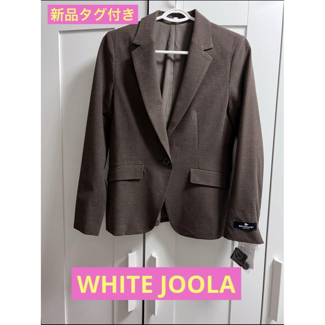 【新品タグ付】 WHITE JOOLA 洗濯機で洗える　テーラードジャケット レディースのジャケット/アウター(テーラードジャケット)の商品写真