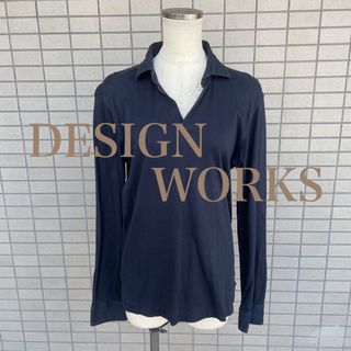 デザインワークス(DESIGNWORKS)のデザインワークス  ネイビー  スキッパーシャツ 長袖シャツ(シャツ)