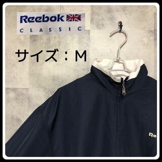 リーボッククラシック(Reebok CLASSIC)のUS/EU輸入　海外古着  Reebok　ナイロンジャケット　M　ネイビー(ナイロンジャケット)