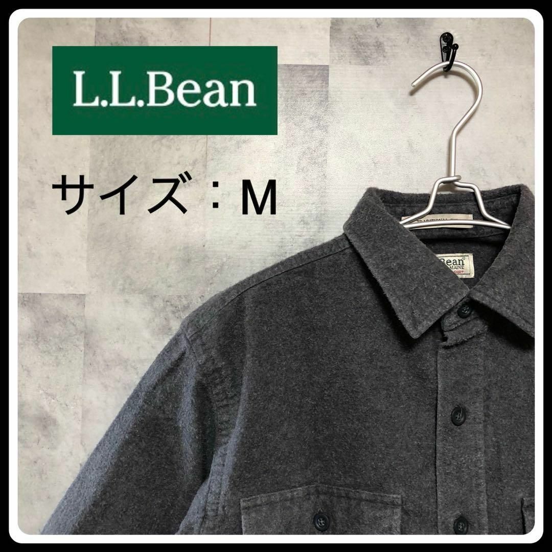 L.L.Bean(エルエルビーン)のUS/EU輸入　海外古着　L.L.Bean　長袖シャツ　M　グレー メンズのトップス(シャツ)の商品写真