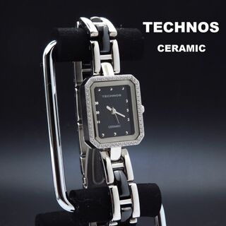テクノス(TECHNOS)のTECHNOS CERAMIC 腕時計 キラキラベゼル ブラックダイアル(腕時計)