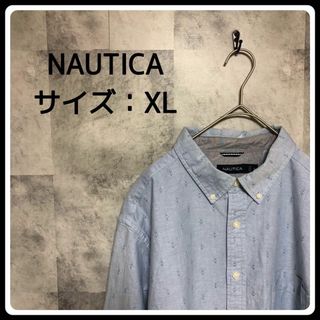 ノーティカ(NAUTICA)の海外古着　NAUTICA　ボタンダウンシャツ　長袖　XL　ブルー(シャツ)