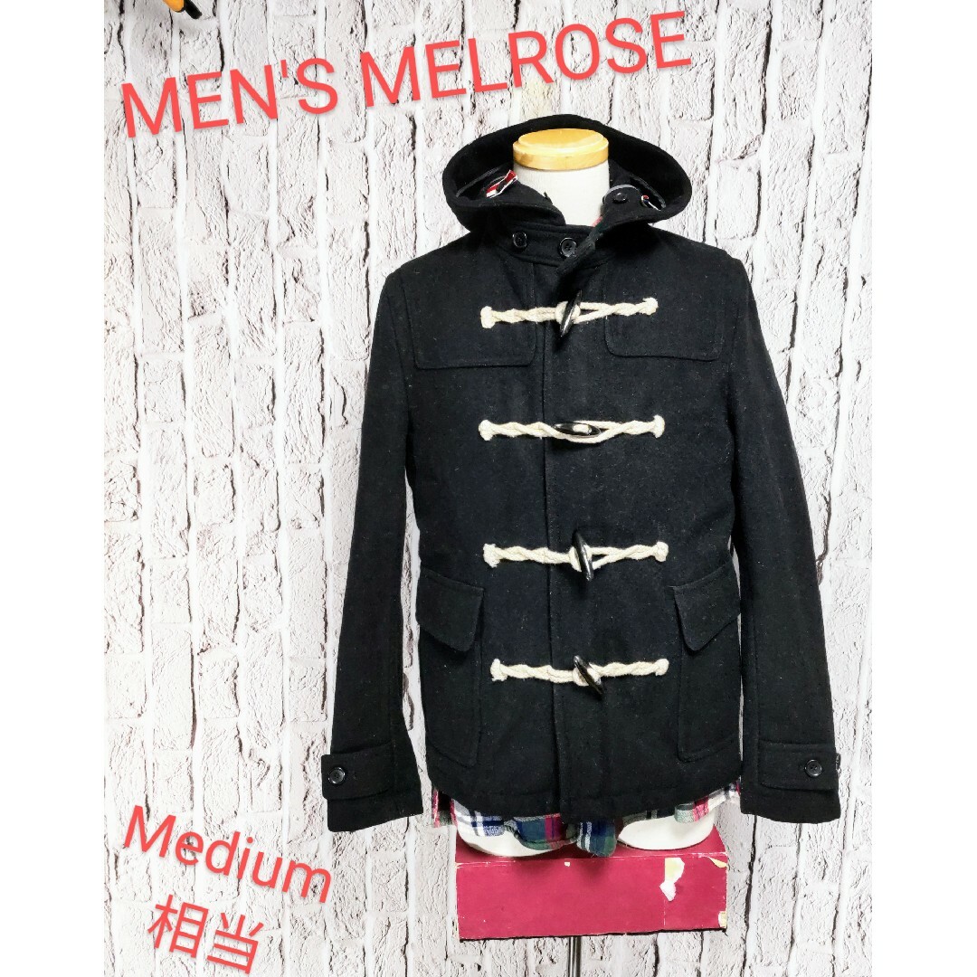 MEN'S MELROSE(メンズメルローズ)のMEN'S MELROSE メンズメルローズ ダッフルコート ブラック メンズのジャケット/アウター(ダッフルコート)の商品写真