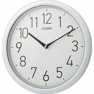 リズムRHYTHM シチズン 掛け時計 防水 防塵 静音 白 CITIZEN 8(置時計)