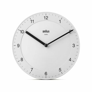 BRAUNブラウン 掛け時計 ホワイト W200 ㎜×H200㎜×D32㎜ 静音(置時計)