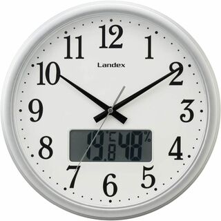 ランデックスLandex 掛け時計 シルバー タイムセンサー アナログ 静音 連(置時計)