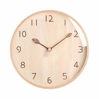 【色: ホワイト】QUCOVER 掛け時計 おしゃれ 静音 壁掛け時計 木製 Φ(置時計)