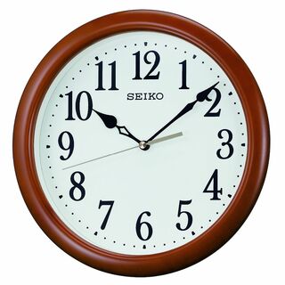 セイコークロック 掛け時計 アナログ 木枠 茶 木地 KX620B(置時計)