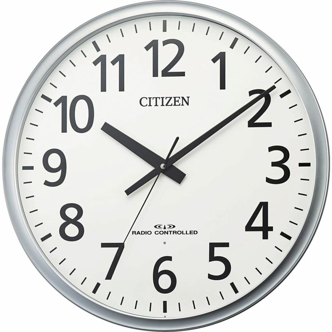 リズムRHYTHM 掛け時計 シルバー Φ50x5.3cm Citizen シチ インテリア/住まい/日用品のインテリア小物(置時計)の商品写真
