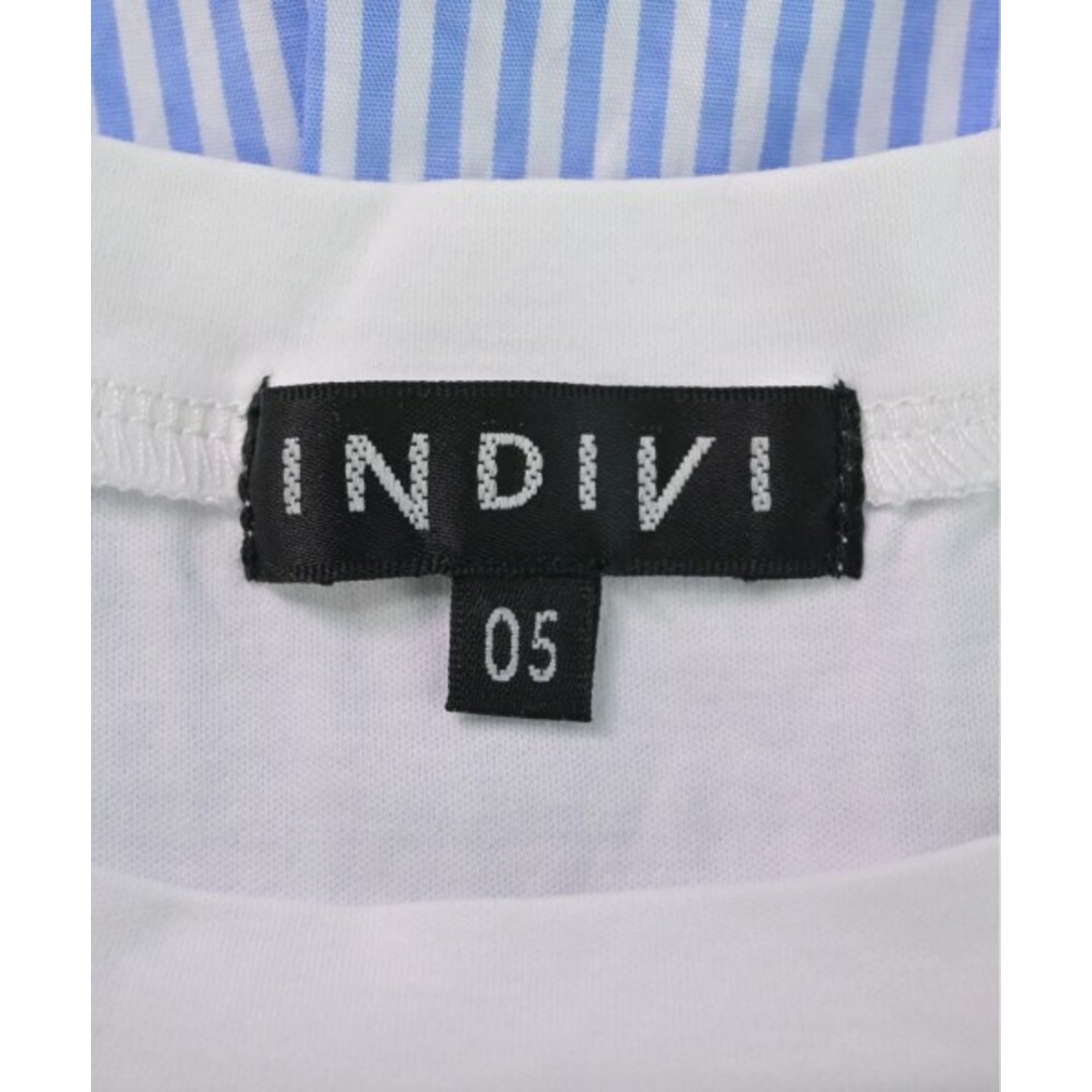 INDIVI - INDIVI インディヴィ Tシャツ・カットソー 05(XXS位) 白x青