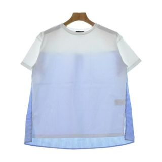 インディヴィ(INDIVI)のINDIVI インディヴィ Tシャツ・カットソー 05(XXS位) 白x青 【古着】【中古】(カットソー(半袖/袖なし))