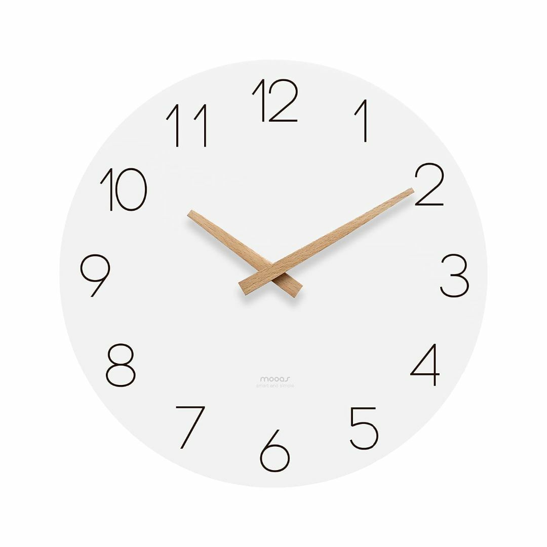 mooasフラットウッド壁掛け時計 30.5cm12インチ 木製壁掛け時計 カチ インテリア/住まい/日用品のインテリア小物(置時計)の商品写真