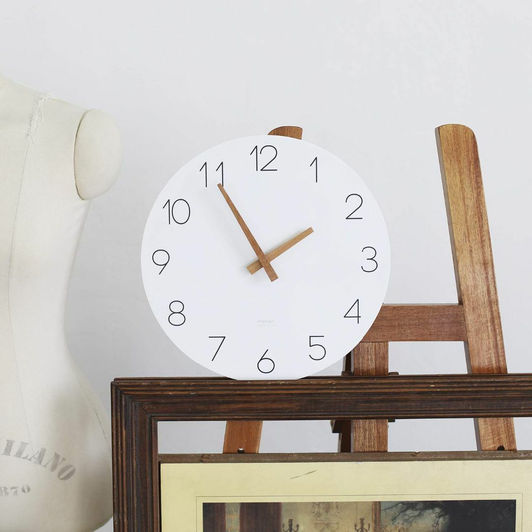 mooasフラットウッド壁掛け時計 30.5cm12インチ 木製壁掛け時計 カチ インテリア/住まい/日用品のインテリア小物(置時計)の商品写真