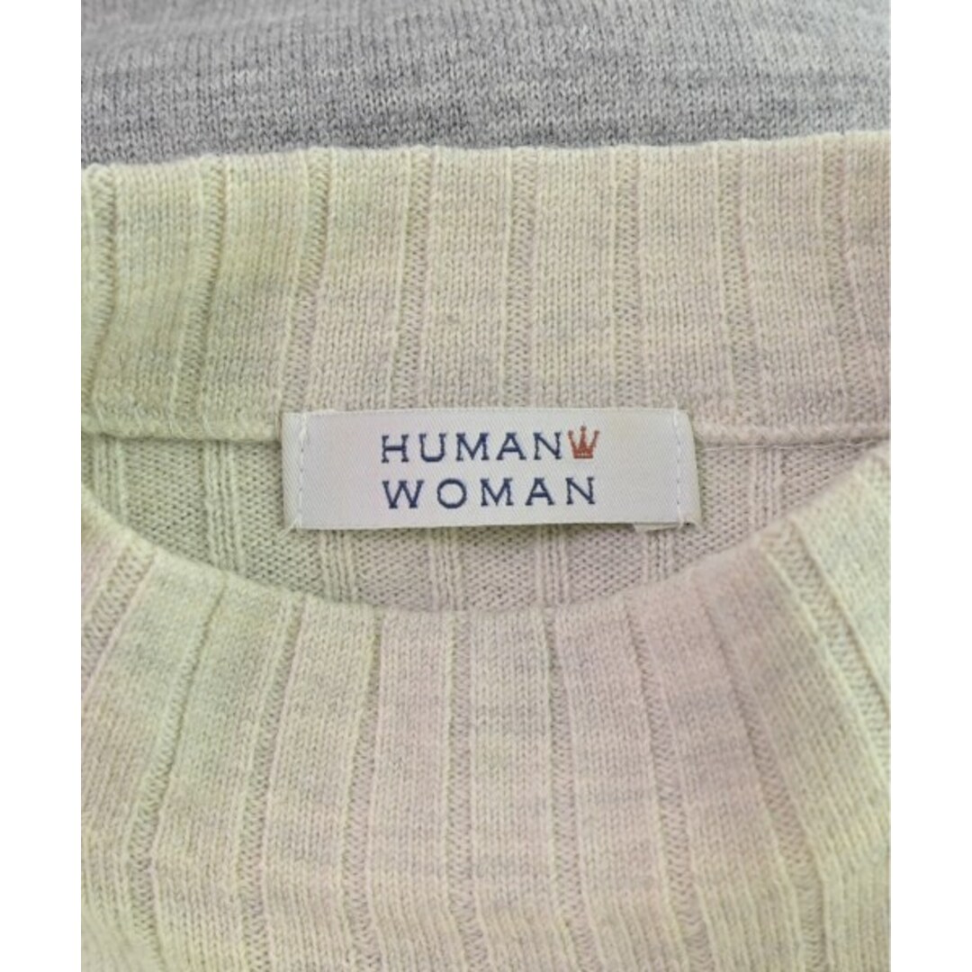 HUMAN WOMAN(ヒューマンウーマン)のHUMAN WOMAN ニット・セーター M グレーxベージュ 【古着】【中古】 レディースのトップス(ニット/セーター)の商品写真