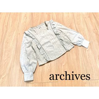 アルシーヴ(archives)のarchives    ボリューム袖　フリル　刺繍ブラウス　春物(シャツ/ブラウス(長袖/七分))