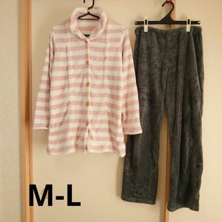 【M-L】産前産後 授乳 秋冬パジャマ上下セット しっかり厚手 前開き 妊婦(マタニティパジャマ)