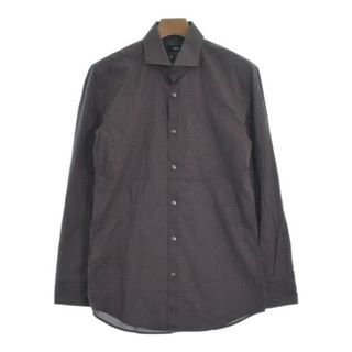 ヒューゴボス(HUGO BOSS)のHUGO BOSS カジュアルシャツ 40(L位) 茶系x紺x白(総柄) 【古着】【中古】(シャツ)