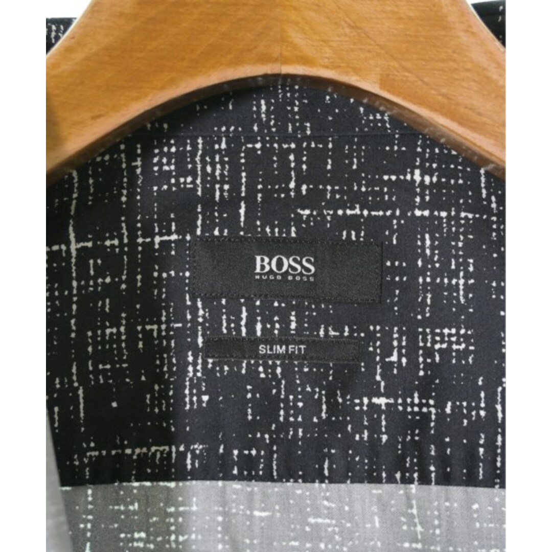 HUGO BOSS(ヒューゴボス)のHUGO BOSS ヒューゴボス カジュアルシャツ 38(S位) 黒x白(総柄) 【古着】【中古】 メンズのトップス(シャツ)の商品写真