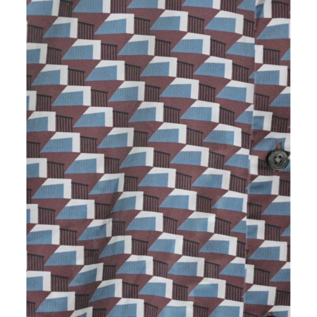 HUGO BOSS(ヒューゴボス)のHUGO BOSS カジュアルシャツ S 茶xブルーグレーx白等(総柄) 【古着】【中古】 メンズのトップス(シャツ)の商品写真