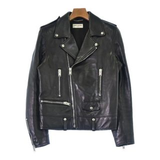 SAINT LAURENT PARIS ライダース 46(M位) 黒 【古着】【中古】(ライダースジャケット)