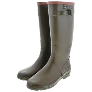 エーグル(AIGLE)のAIGLE エーグル ブーツ EU38(24.5cm位) カーキx茶 【古着】【中古】(ブーツ)