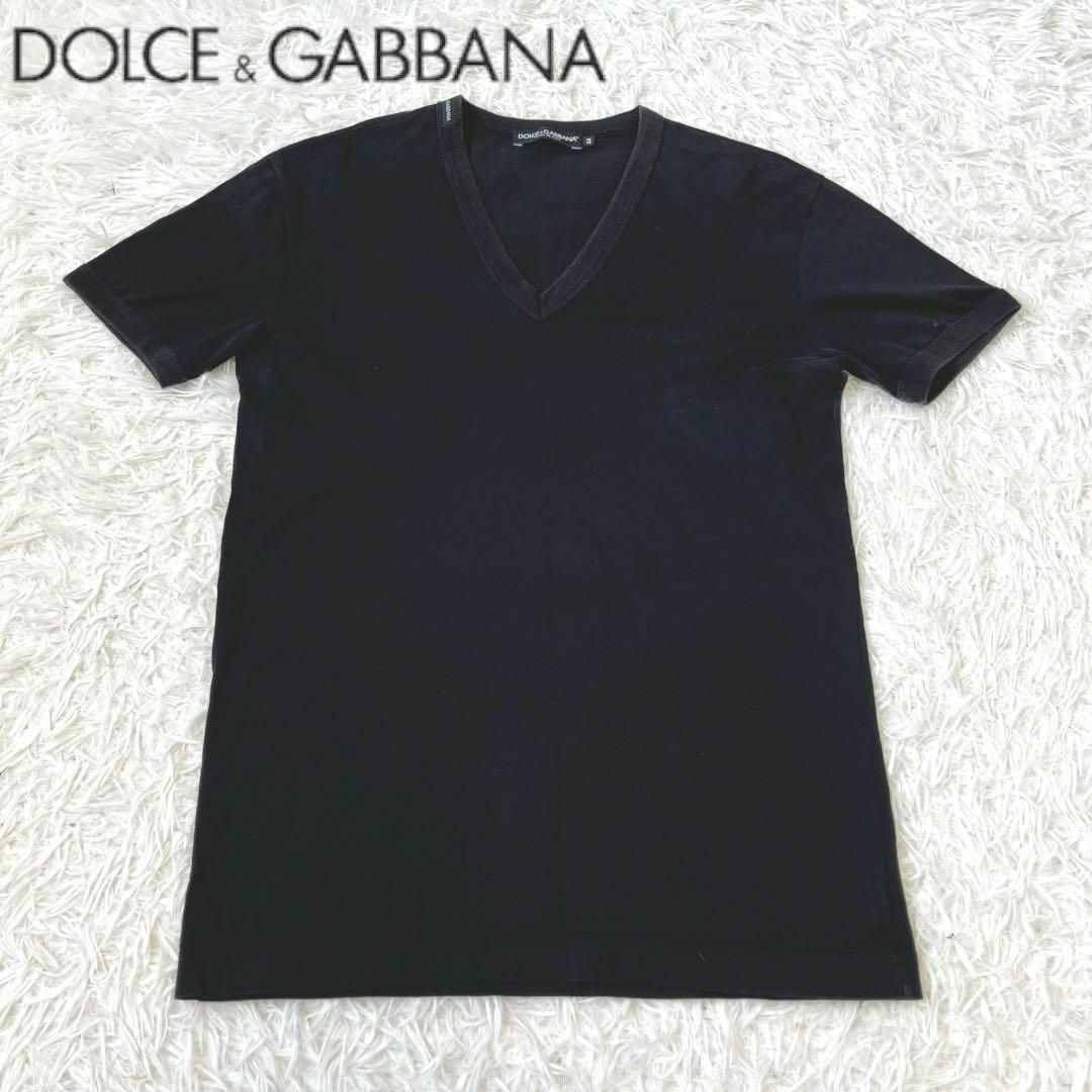 DOLCE&GABBANA(ドルチェアンドガッバーナ)のドルチェ&ガッバーナ　人気　定番　Vネック　Tシャツ　ブラック　44 メンズのトップス(Tシャツ/カットソー(半袖/袖なし))の商品写真