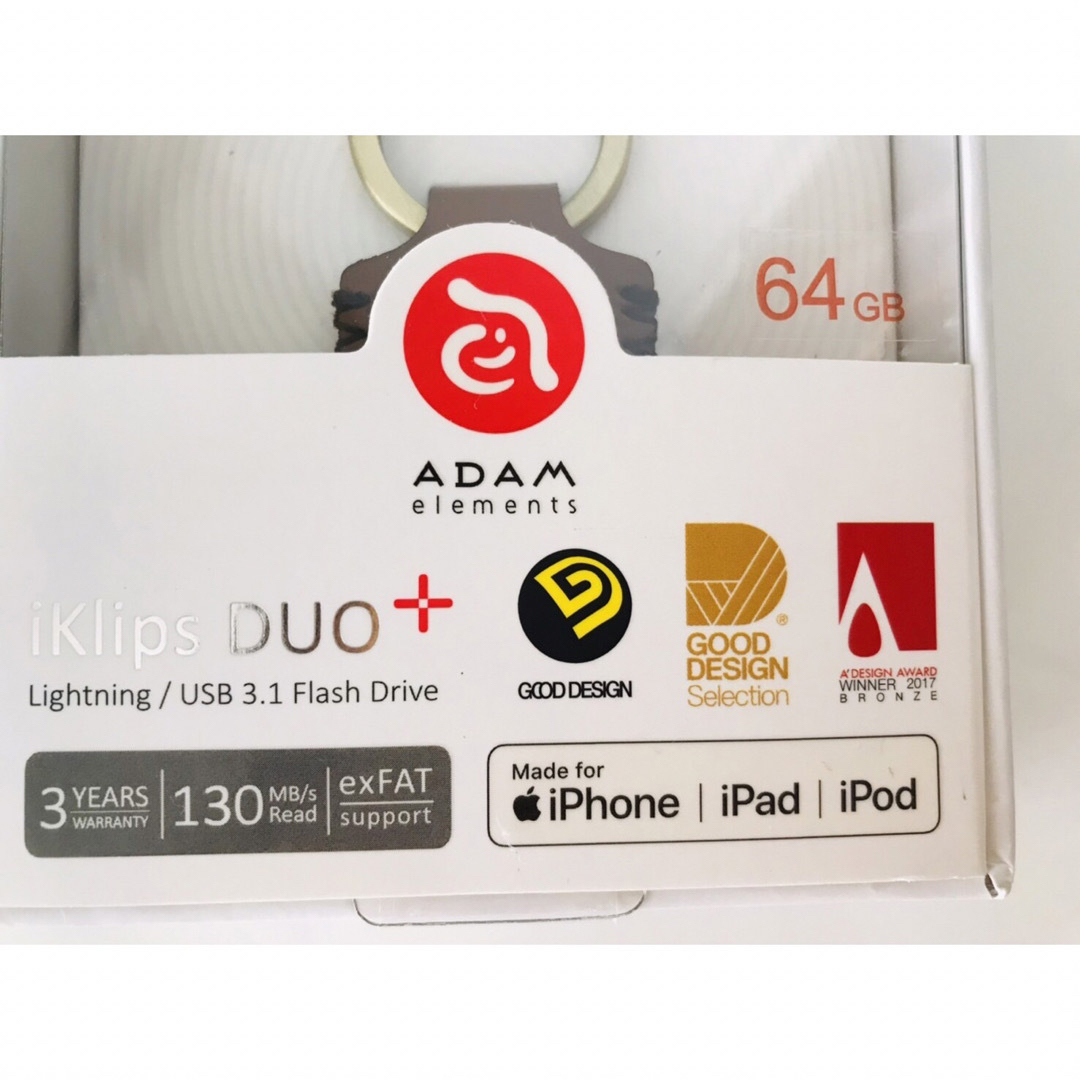 ADAM elements iKlips DUO +  64GB  新品　③ スマホ/家電/カメラのスマートフォン/携帯電話(その他)の商品写真