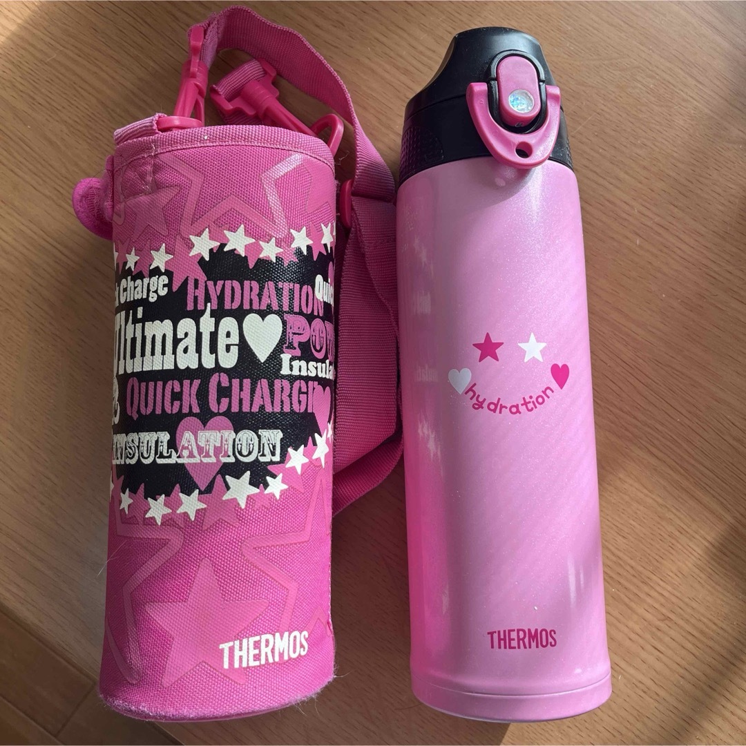 THERMOS(サーモス)のサーモス FFR-801WF 女の子用 ブラック×ピンク 水筒　ボトル キッズ/ベビー/マタニティの授乳/お食事用品(水筒)の商品写真