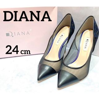 ダイアナ(DIANA)の【極美品】☆DIANA☆ダイアナ☆パンプス☆刺繍☆ポインテッドトゥ☆24☆箱付(ハイヒール/パンプス)