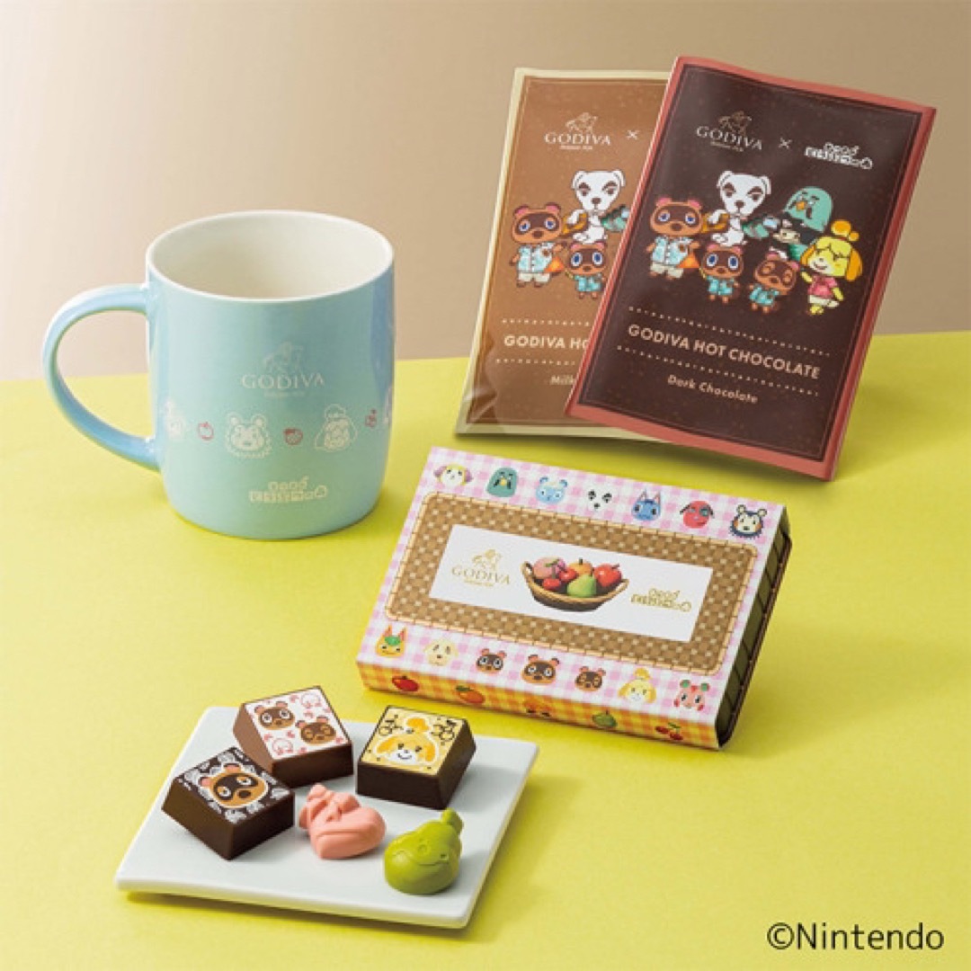 GODIVA(ゴディバ)のゴディバ × あつまれ どうぶつの森 マグカップ セット ブルー 限定 食品/飲料/酒の食品(菓子/デザート)の商品写真