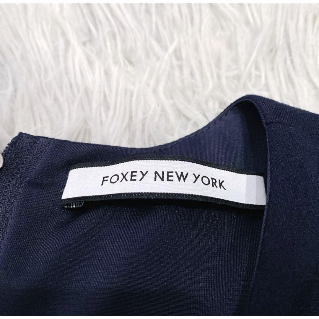 FOXEY NEW YORK(フォクシーニューヨーク)の【美品】☆FOXEY NEW YORK☆ワンピース☆ネイビー☆38☆ひざ丈☆ レディースのワンピース(ひざ丈ワンピース)の商品写真