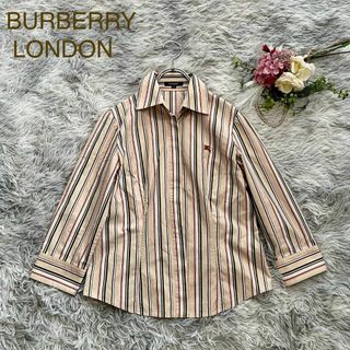 バーバリー(BURBERRY)のバーバリーロンドン　ノバチェックストライプ柄　ホース刺繍ロゴ　40サイズ(シャツ/ブラウス(長袖/七分))