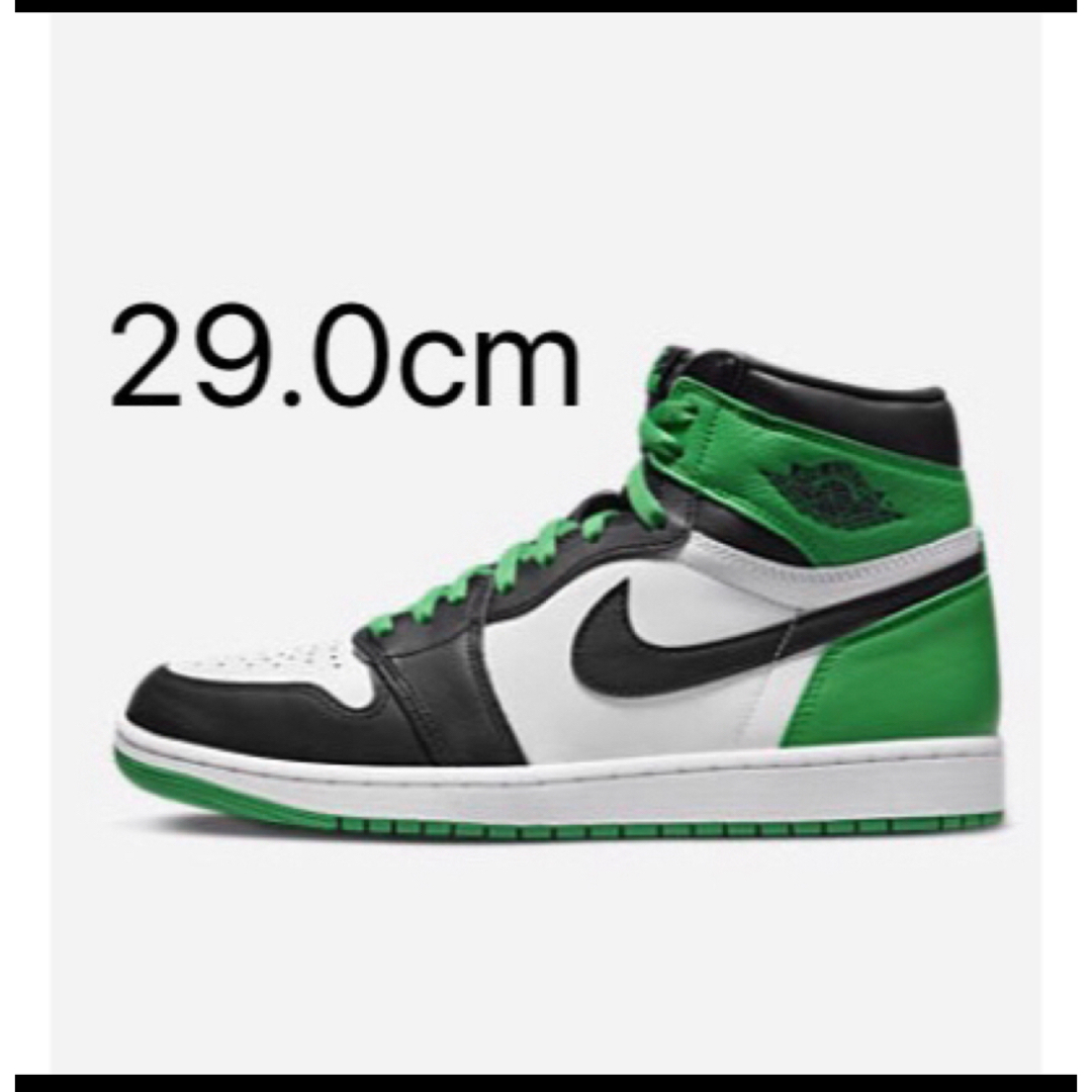 Jordan Brand（NIKE）(ジョーダン)のエア ジョーダン 1 レトロ HIGH OG ブラック アンド ラッキーグリーン メンズの靴/シューズ(スニーカー)の商品写真