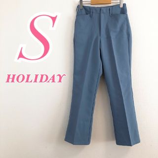 ホリデイ(holiday)のホリデイ　テーパードパンツ　S　ブルー　オフィス　きれいめ　ポリ100%(カジュアルパンツ)