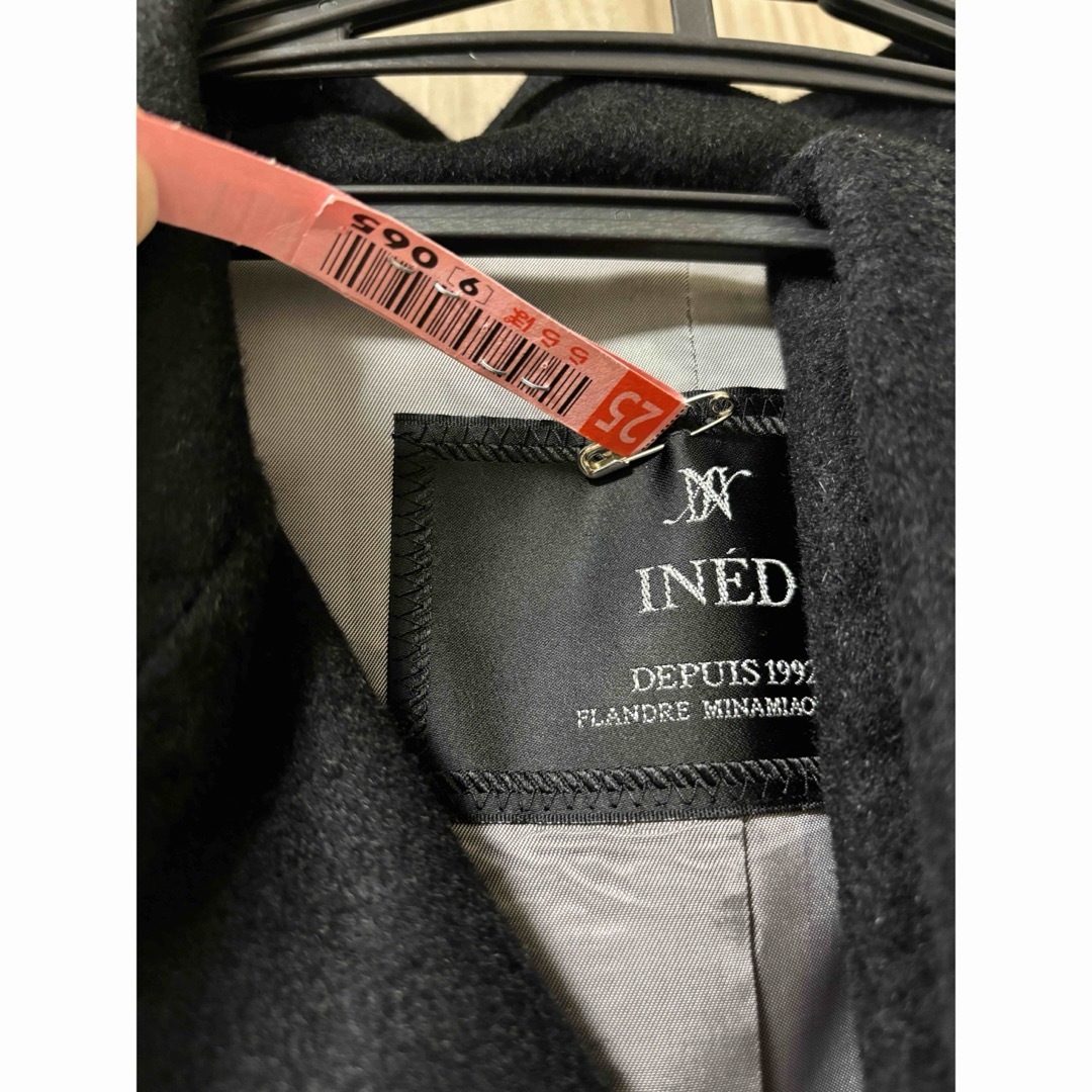 INED(イネド)の【クリーニング済】INED ブラックカシミアコート レディースのジャケット/アウター(ロングコート)の商品写真