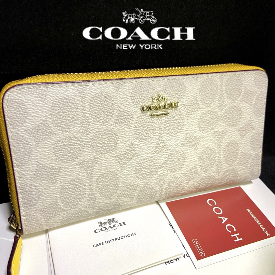 COACH(コーチ)のギフト⭕️ コーチ おしゃれハッピーカラー　イエローエッジ　長財布 レディースのファッション小物(財布)の商品写真