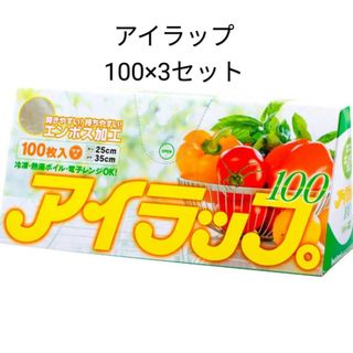 岩谷マテリアル アイラップ 100枚 ×3セット  エンボス加工  マチ付(収納/キッチン雑貨)