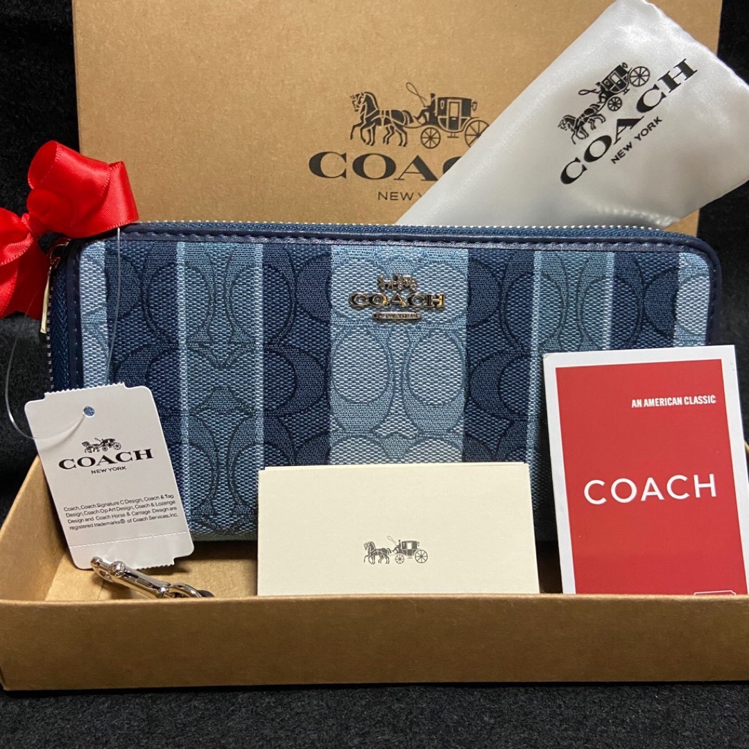 COACH(コーチ)のギフト⭕️ コーチ 長財布　人気のデニムストライプ　男女兼用 メンズのファッション小物(長財布)の商品写真