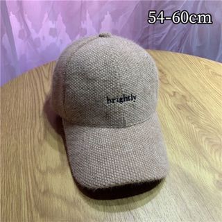 【数量限定】新品 キャップ シンプル ベージュ 帽子 Mサイズ 韓国 秋冬　ボア(ハンチング/ベレー帽)