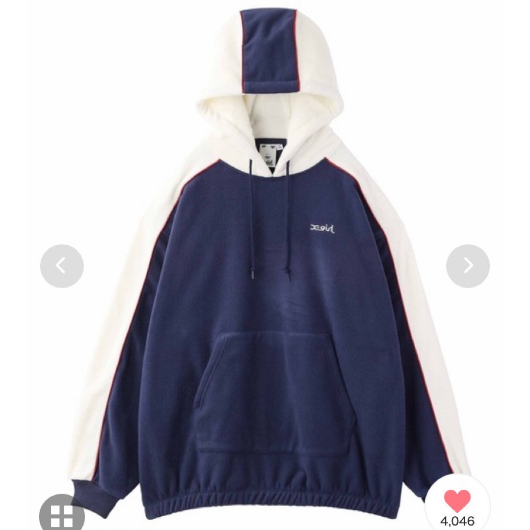 X-girl(エックスガール)のX-girl/FLEECE HOODIE フリースパーカー レディースのトップス(パーカー)の商品写真