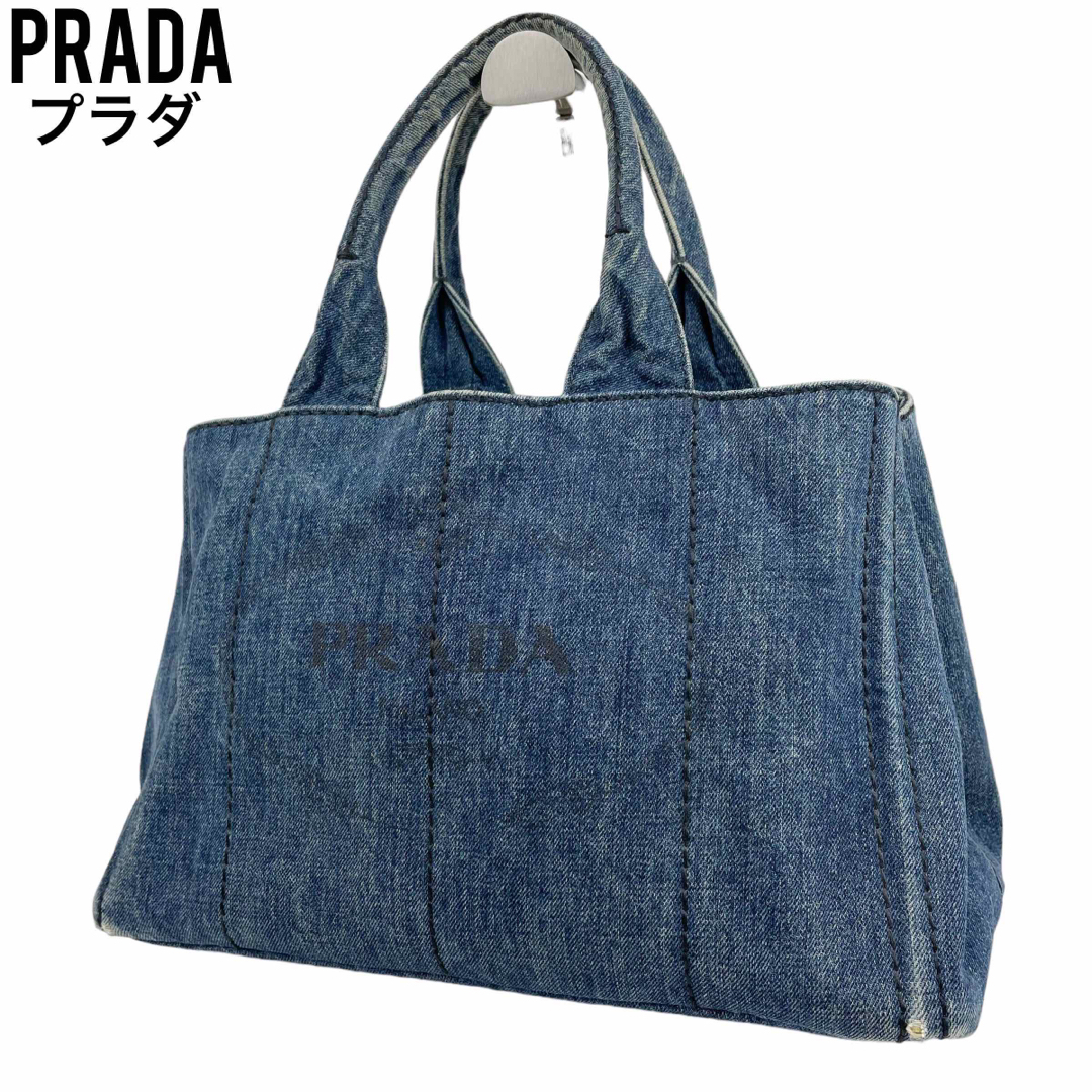 ストックセール ✨美品 PRADA プラダ ハンドバッグ カナパ デニム